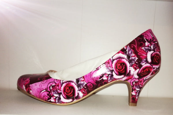 Rose Print Alternative Wedding Shoes